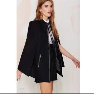 Nasty Gal Wool Blend Black Cape Coat for @bvdk